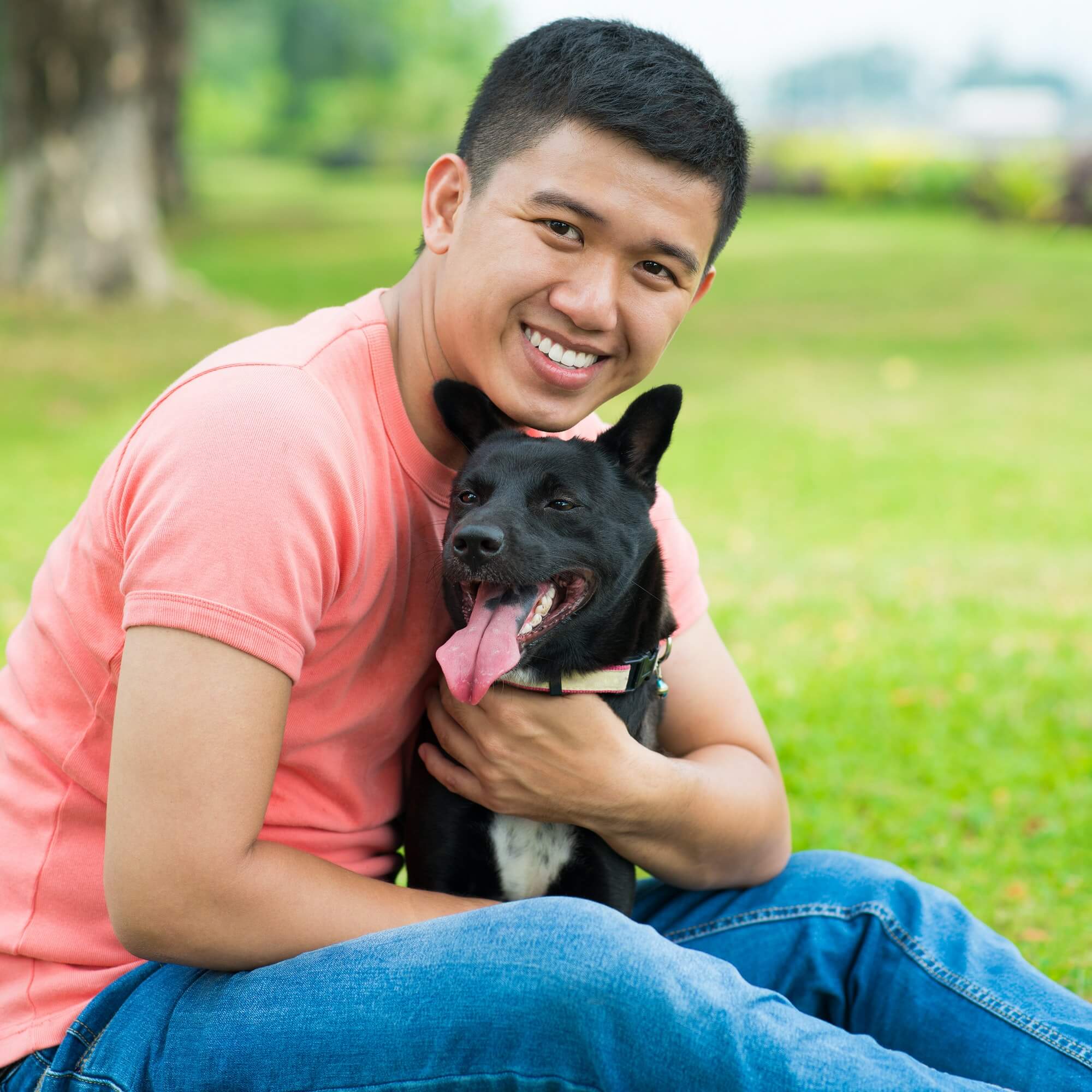 asian man with his dog 1